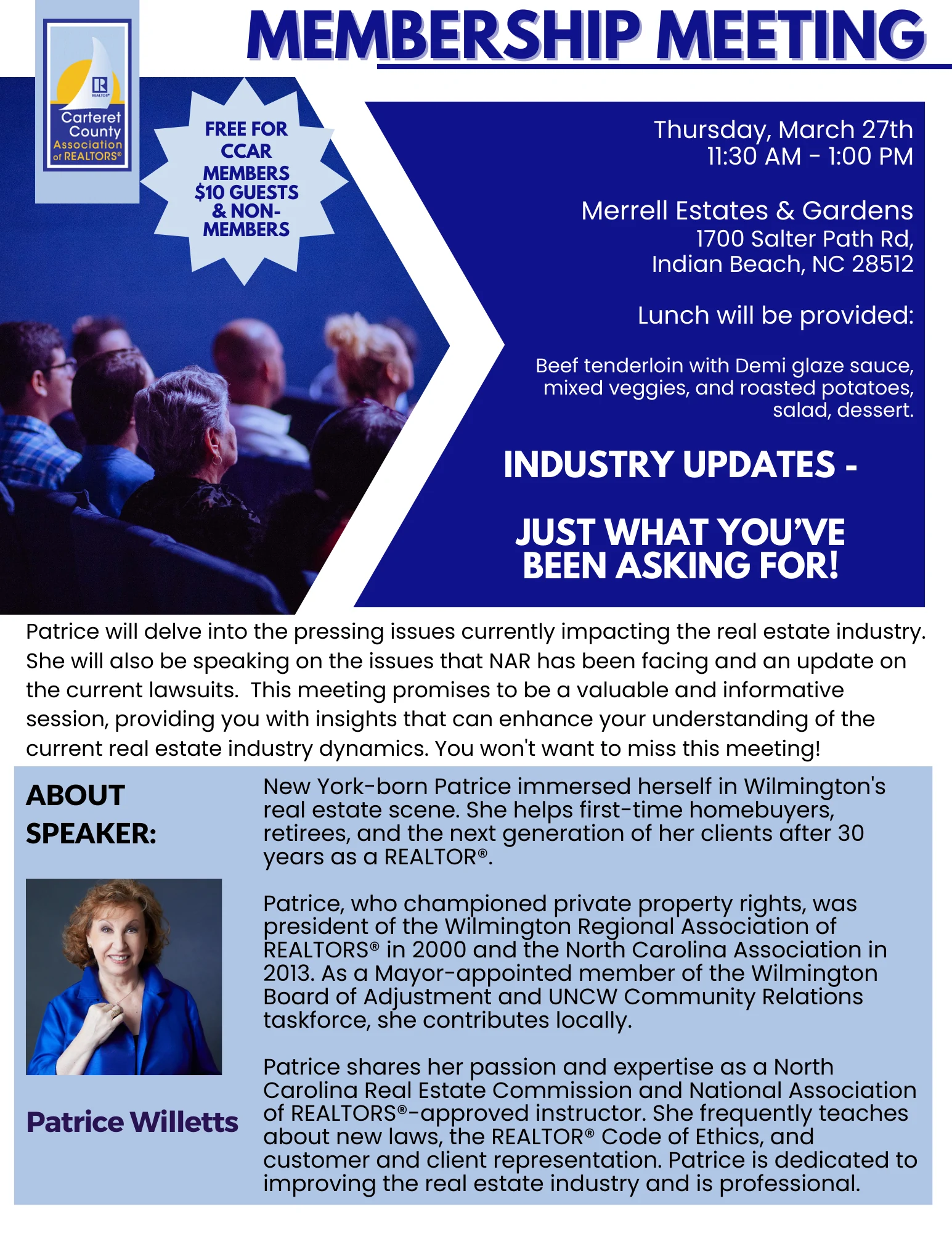 Carteret County Association meeting promotion