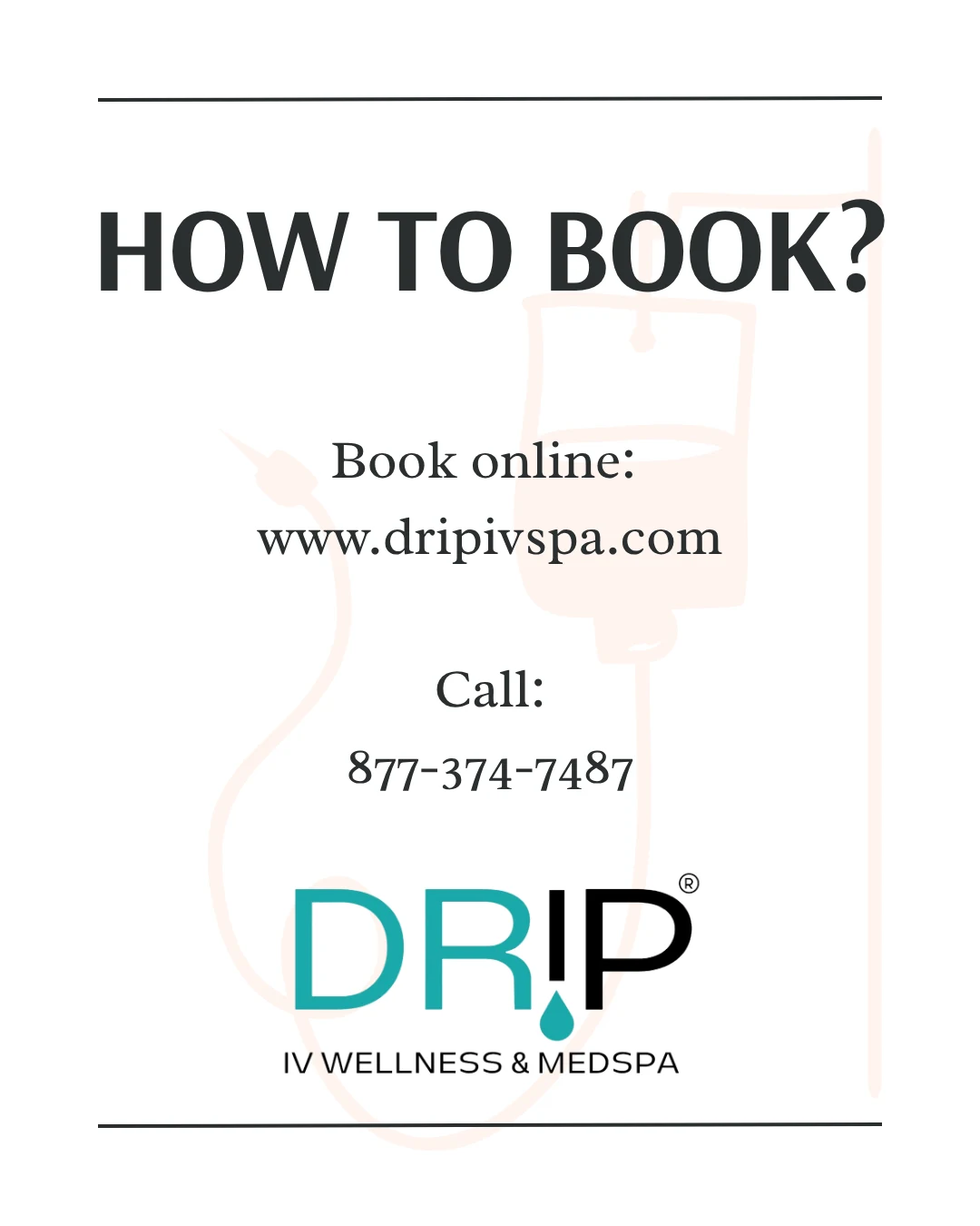DripIV book today promotional graphic